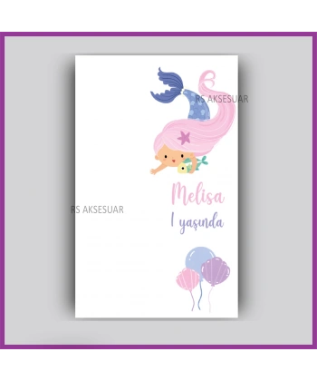 Deniz Kızı Temalı - Hediyelik Yıldız Anahtarlık İsim Kartı