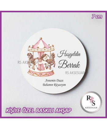 Atlı Karınca Baskılı Ahşap Bebek Hediyelik -uv26