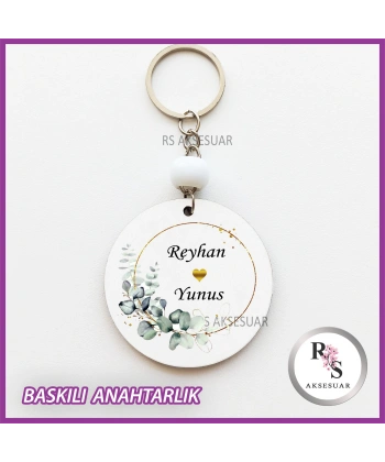 Baskılı Nikah - Kına Hediyelik Anahtarlık -uv103