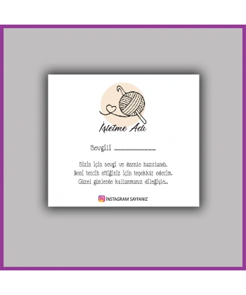 Kişiye Özel Logolu Paketleme Teşekkür Kartı - BS024