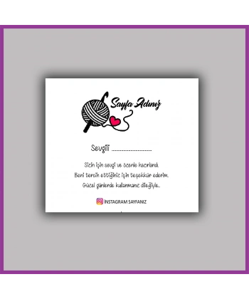 Kişiye Özel Logolu Paketleme Teşekkür Kartı - BS064