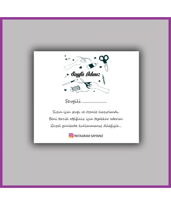 Kişiye Özel Logolu Paketleme Teşekkür Kartı - BS074