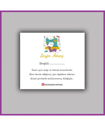 Kişiye Özel Logolu Paketleme Teşekkür Kartı - BS084