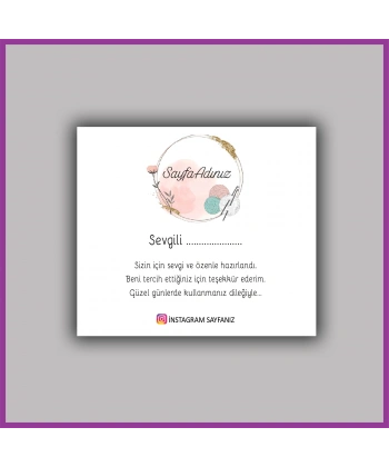 Kişiye Özel Logolu Paketleme Teşekkür Kartı - BS104