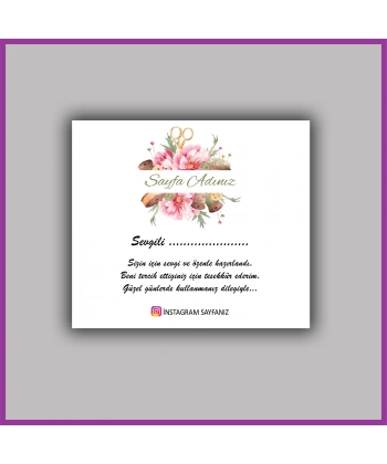 Kişiye Özel Logolu Paketleme Teşekkür Kartı - BS124