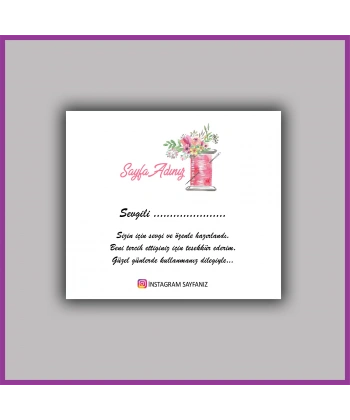 Kişiye Özel Logolu Paketleme Teşekkür Kartı - BS114