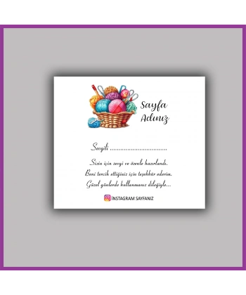 Kişiye Özel Logolu Paketleme Teşekkür Kartı - BS134