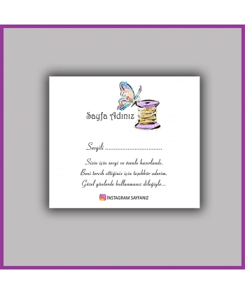 Kişiye Özel Logolu Paketleme Teşekkür Kartı - BS144