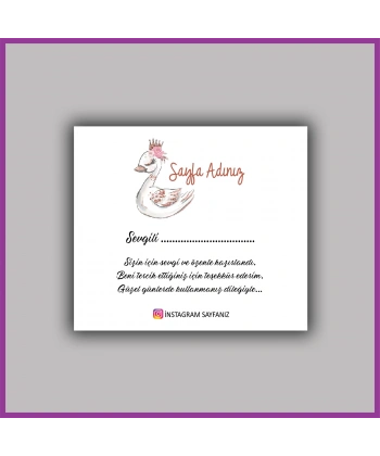 Kişiye Özel Logolu Paketleme Teşekkür Kartı - BS154