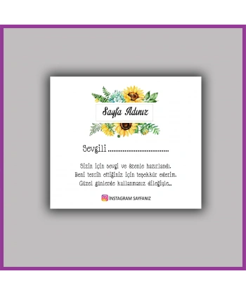 Kişiye Özel Logolu Paketleme Teşekkür Kartı - BS194