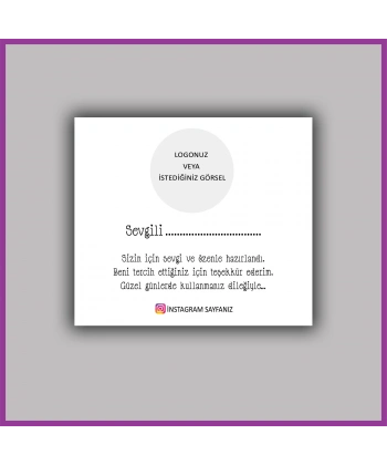 Kişiye Özel Logolu Paketleme Teşekkür Kartı - BS214