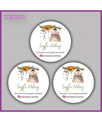 15 adet - 5 cm Kişiye Özel Logolu Etiket - BS008