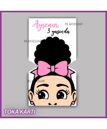 Lastik Toka Kartı -Bebek, Doğum Günü Hatırası