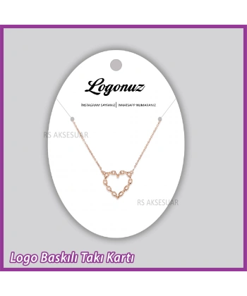 Logo Baskılı Kolye Takı Kartı - Bijuteri Kartı