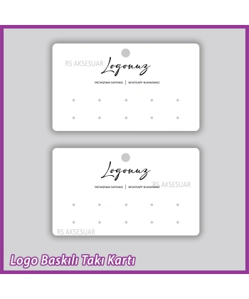 Logo Baskılı Çoklu Küpe Takı Kartı - Bijuteri Kartı