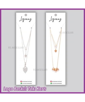 Logo Baskılı Kolye Takı Kartı - Bijuteri Kartı