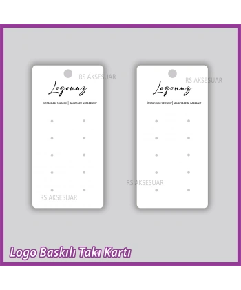 Logo Baskılı Çoklu Küpe Takı Kartı - Bijuteri Kartı