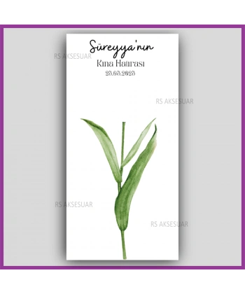 Lotus Çiçekli Mandal Toka Kartı -Nikah, Nişan, Kına Hatırası