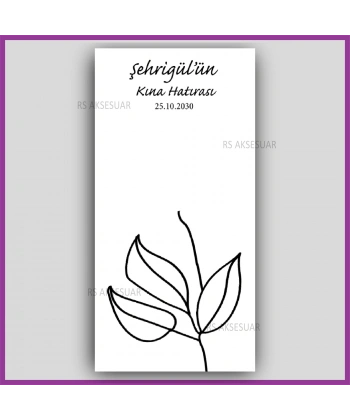 Lotus Çiçekli Mandal Toka Kartı -Nikah, Nişan, Kına Hatırası