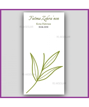 Lotus Çiçekli Mandal Toka Kartı -Nikah, Nişan, Kına Hatırası