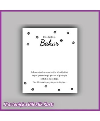 Marteniçka Bileklik Kartı - MR08