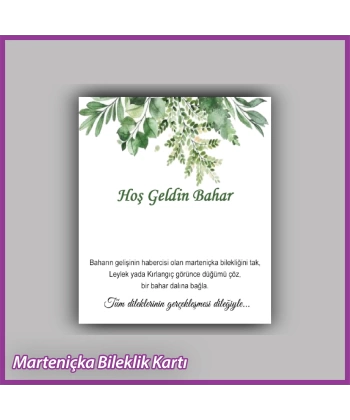 Marteniçka Bileklik Kartı - MR09