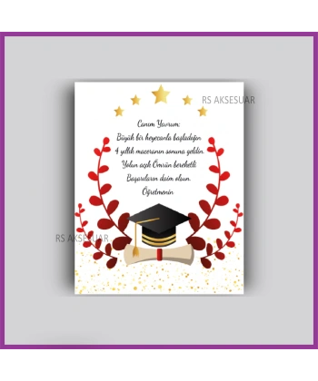 Mezuniyet Hatırası Hediyelik Bileklik Kartı