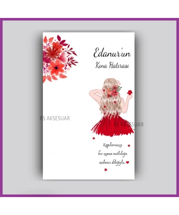 Kına Gecesi Temalı Hediyelik Anahtarlık İsim Kartı