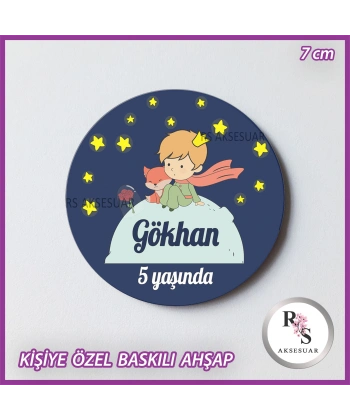 Küçük Prens Baskılı Ahşap Doğum Günü Hediyelik -uv33
