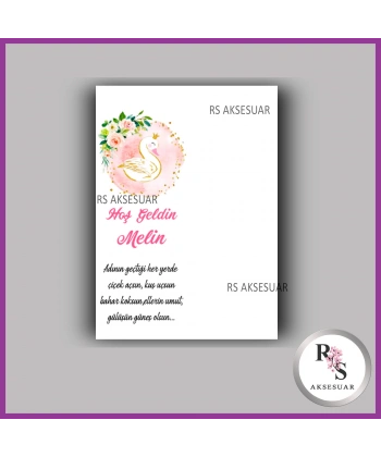 Nazar Boncuklu Anahtarlık Kız Bebek İsim Kartı - NA49