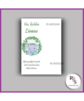 Nazar Boncuklu Anahtarlık Kız Bebek İsim Kartı - NA50