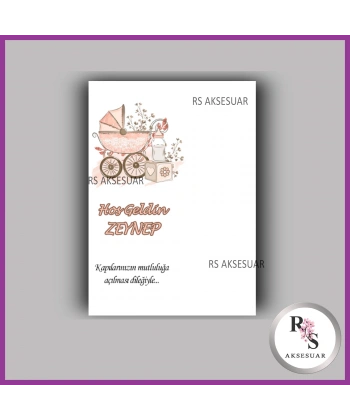 Nazar Boncuklu Anahtarlık Kız Bebek İsim Kartı - NA52