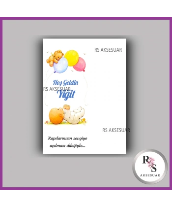 Nazar Boncuklu Anahtarlık Erkek Bebek İsim Kartı - NA56