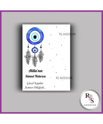 Nazar Boncuklu Sünnet Anahtarlık İsim Kartı - NA06