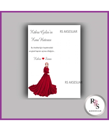 Nazar Boncuklu Anahtarlık Nikah - Kına İsim Kartı - NA40