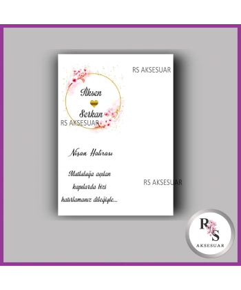 Nazar Boncuklu Anahtarlık Nikah - Kına İsim Kartı - NA44