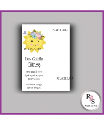 Nazar Boncuklu Anahtarlık Kız Bebek İsim Kartı - NA09