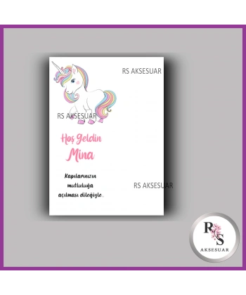 Nazar Boncuklu Anahtarlık Kız Bebek İsim Kartı - NA12