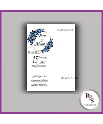 Nazar Boncuklu Nikah - Kına Anahtarlık İsim Kartı - NA36