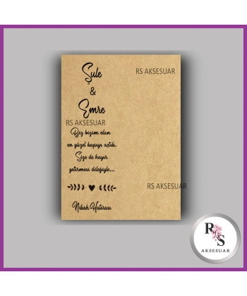 Nazar Boncuklu Nikah - Kına Anahtarlık İsim Kartı - NA38