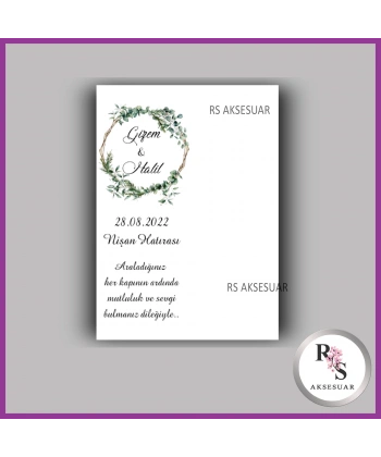 Nazar Boncuklu Nikah - Kına Anahtarlık İsim Kartı - NA39