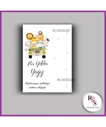 Nazar Boncuklu Anahtarlık Erkek Bebek İsim Kartı - NA08