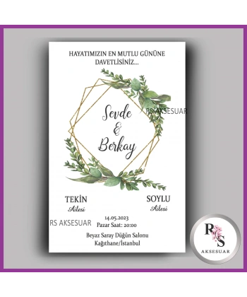 Nikah - Düğün - Nişan Davetiye Kartı -DK04