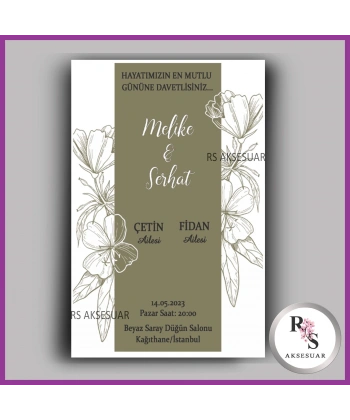Nikah - Düğün - Nişan Davetiye Kartı -DK05
