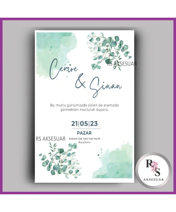 Nikah - Düğün - Nişan Davetiye Kartı -DK11