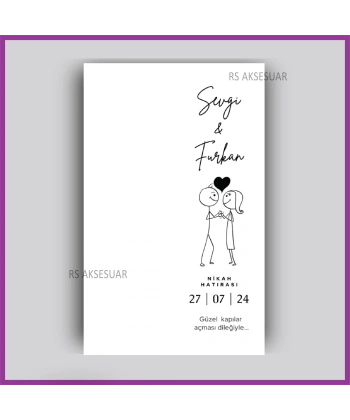 Nikah - Nişan Hediyelik Anahtarlık İsim Kartı