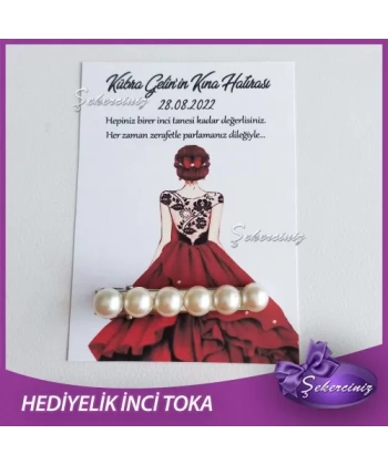 Nikah Şekeri | Kına | Nişan | Söz Hediyeliği incili toka - NS017