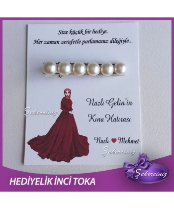 Nikah Şekeri | Kına | Nişan | Söz Hediyeliği incili toka - NS025