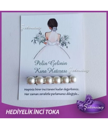Nikah Şekeri | Kına | Nişan | Söz Hediyeliği incili toka - NS026