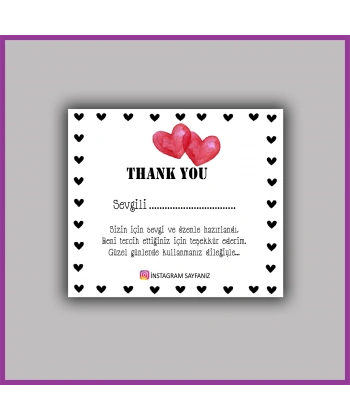 Paketleme Teşekkür Kartı - BS205